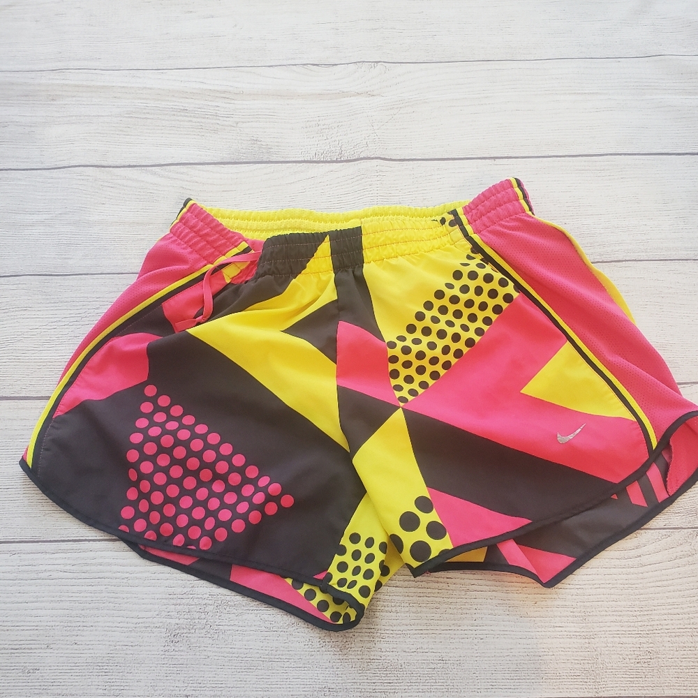 Nike dri-fit pink and yellow cute running shorts.  Size small
